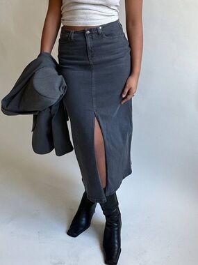 Djerf Avenue Denim Midi Skirt